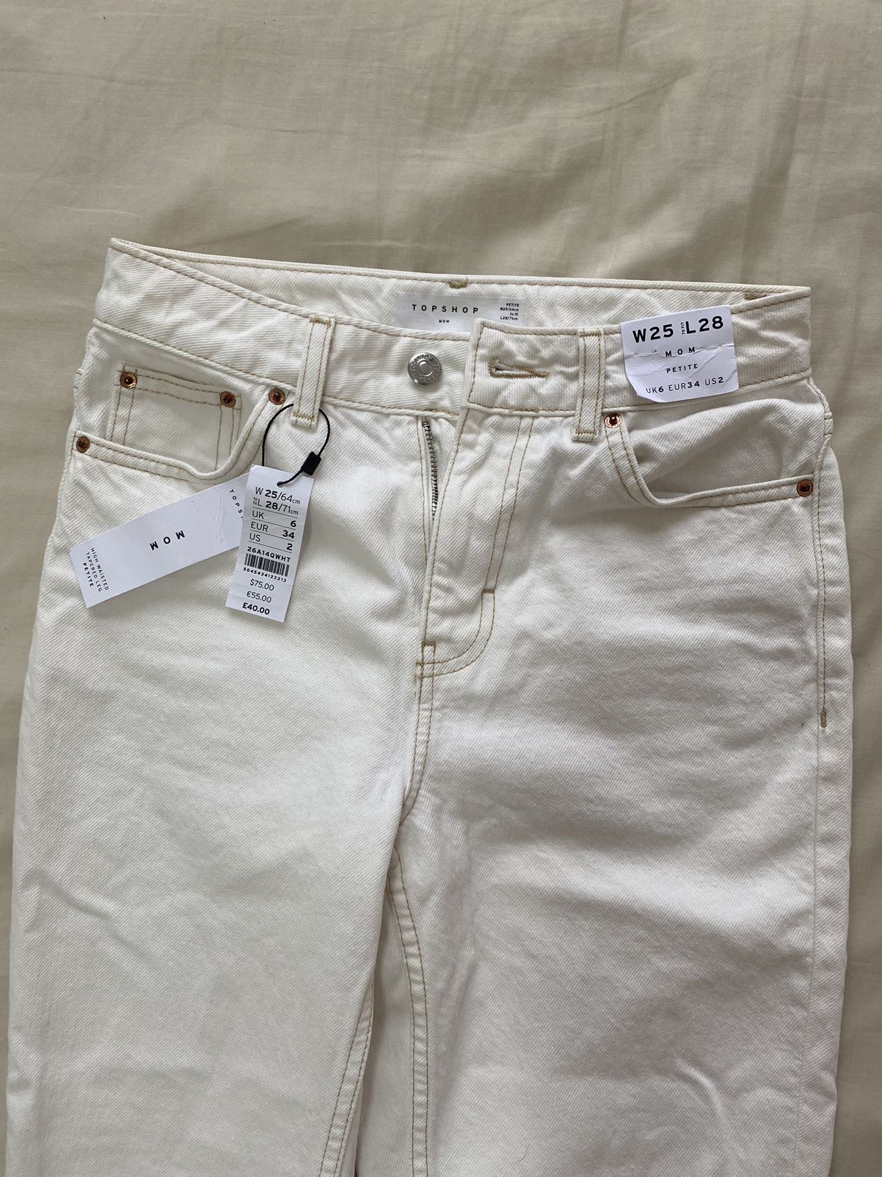 Topshop Mom牛仔裤 25寸腰