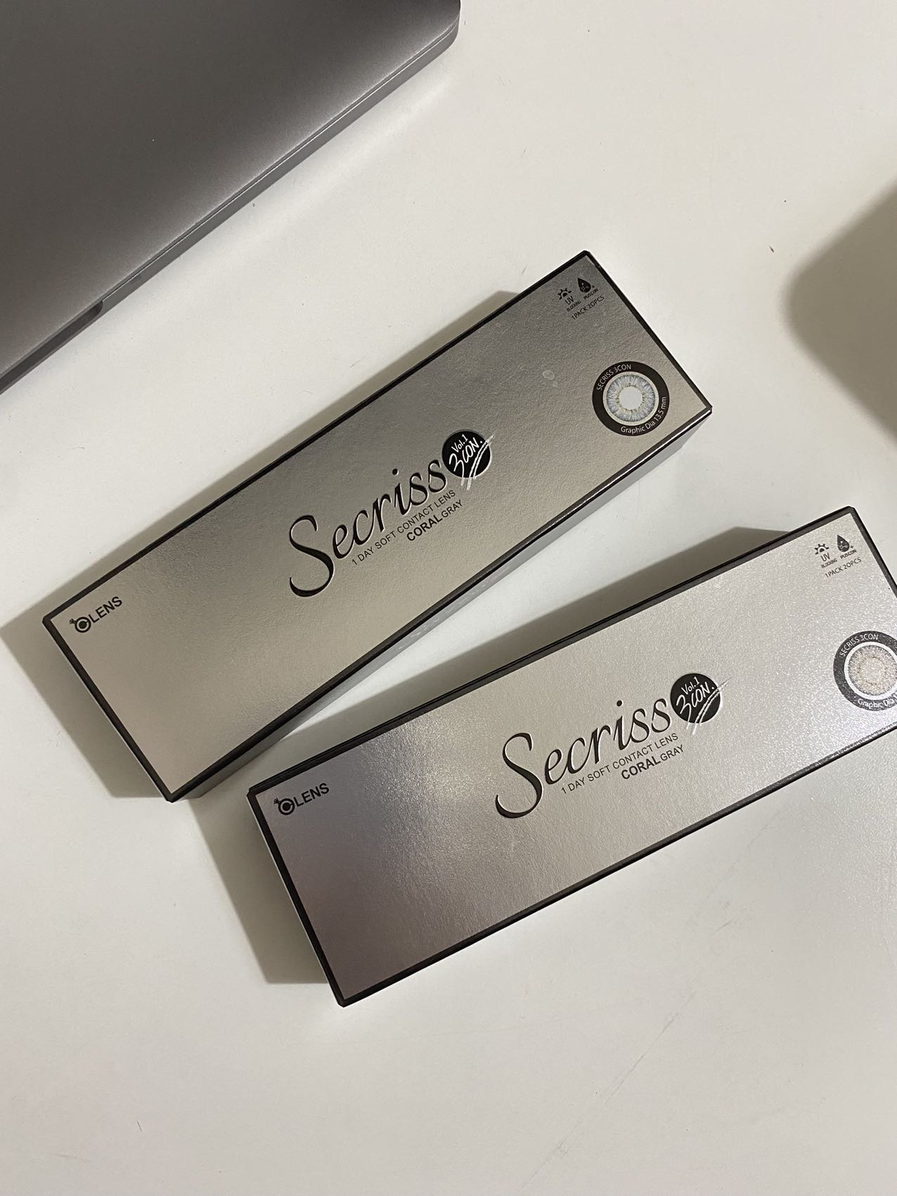 未开封2盒Olens Secriss美瞳隐形眼镜