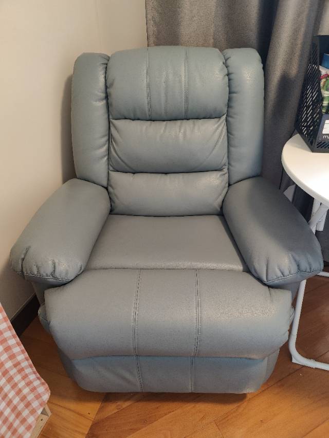 单人皮沙发 手动弹起翘脚