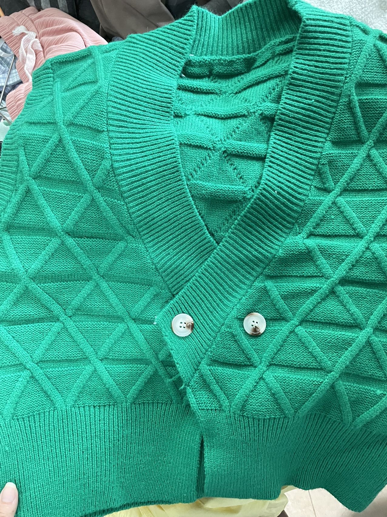 绿色毛线马甲