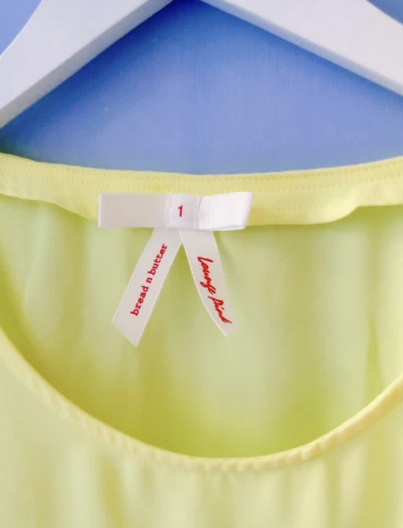 bread & butter 雪紡縷空黃色短袖上衣