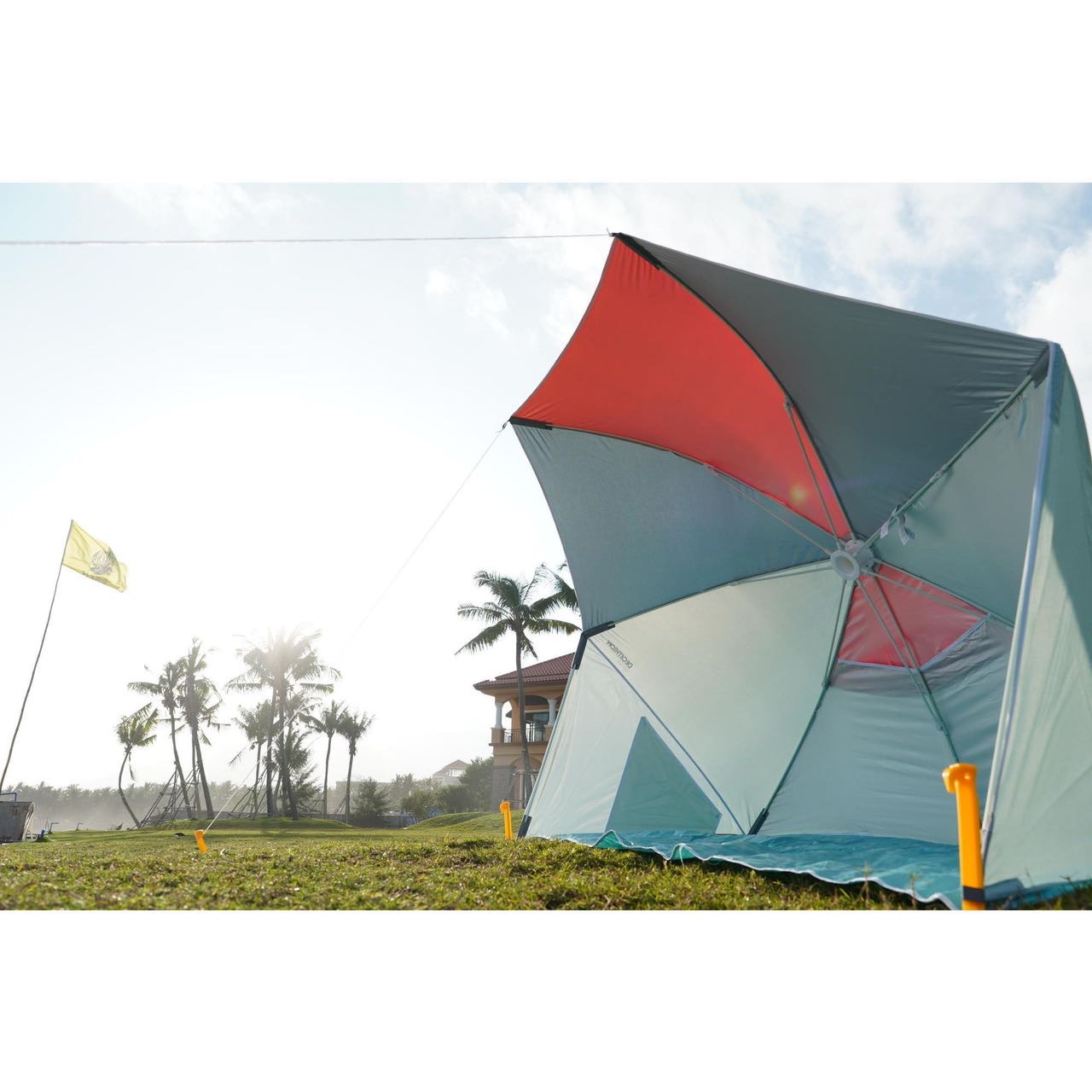 迪卡侬三人沙滩太阳伞