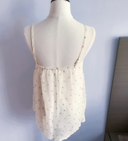 [女裝] PLATA 碎花吊帶蕾絲雪紡上衣 (SIZE M)