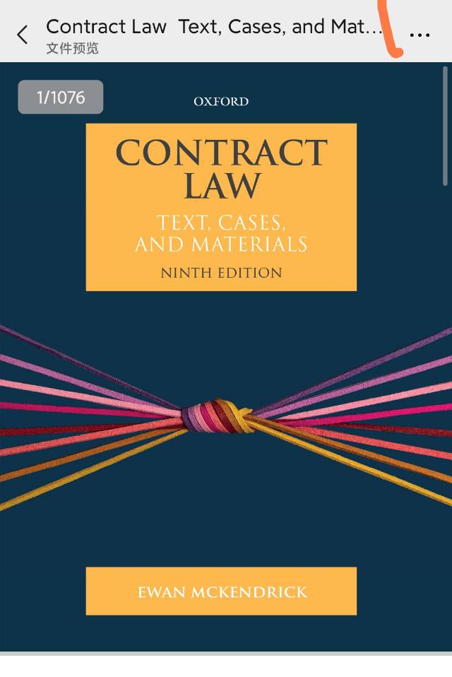 Contract Law Text Cases and Materials 9th by Ewan McKendrick