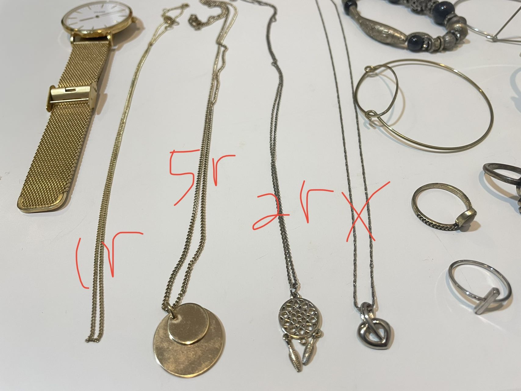 项链手链戒指手表