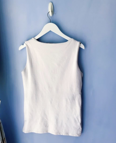 女裝] ZARA-U領背心(白色滑面料) VEST (SIZE L)