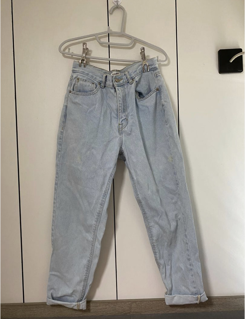 淺藍色文青牛仔褲女裝Pull&bear