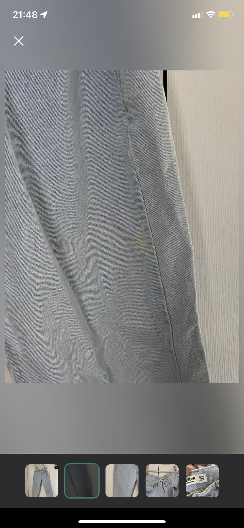 淺藍色文青牛仔褲女裝Pull&bear