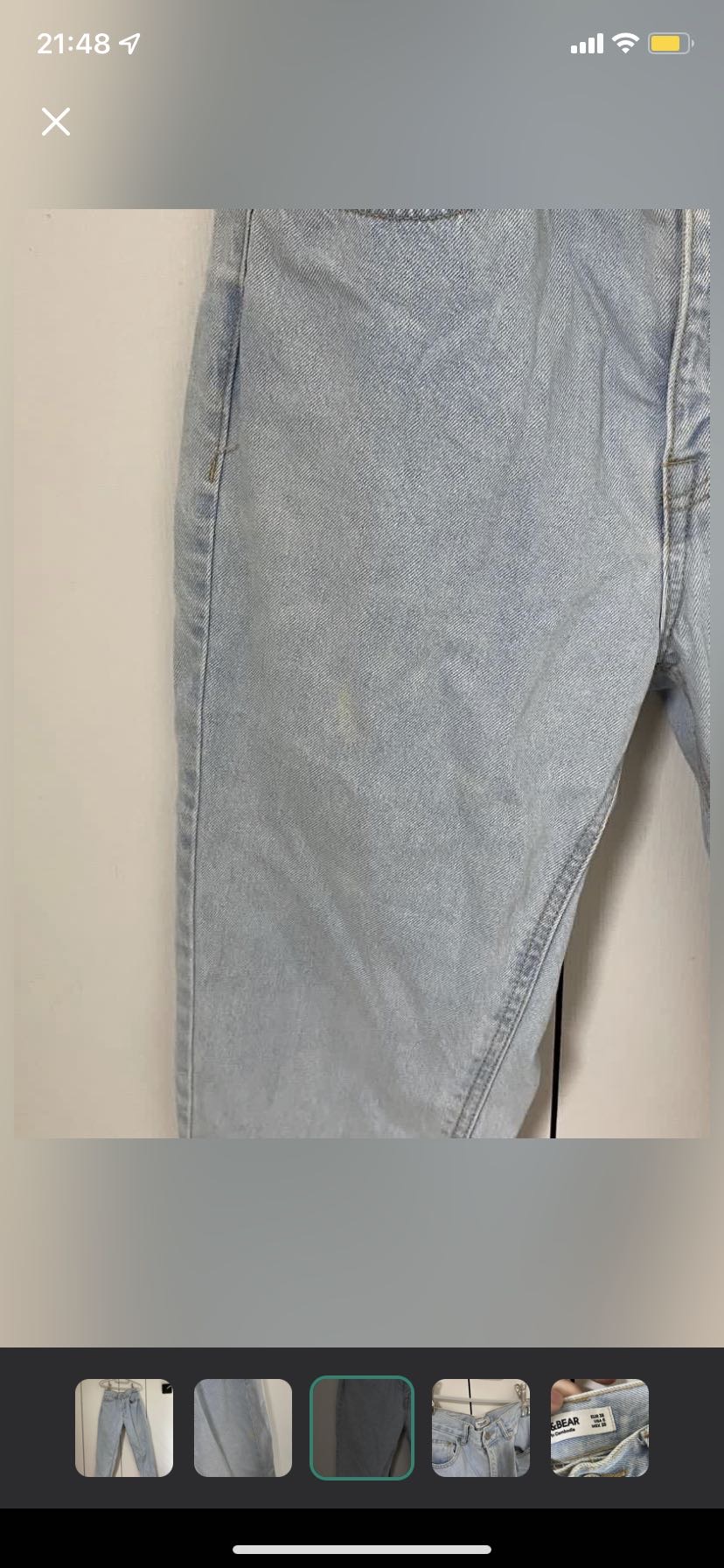 淺藍色文青牛仔褲女裝Pull&bear