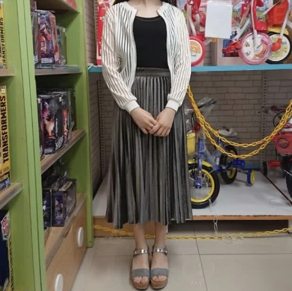 [女裝] 白色條紋透視外套 (SIZE M)