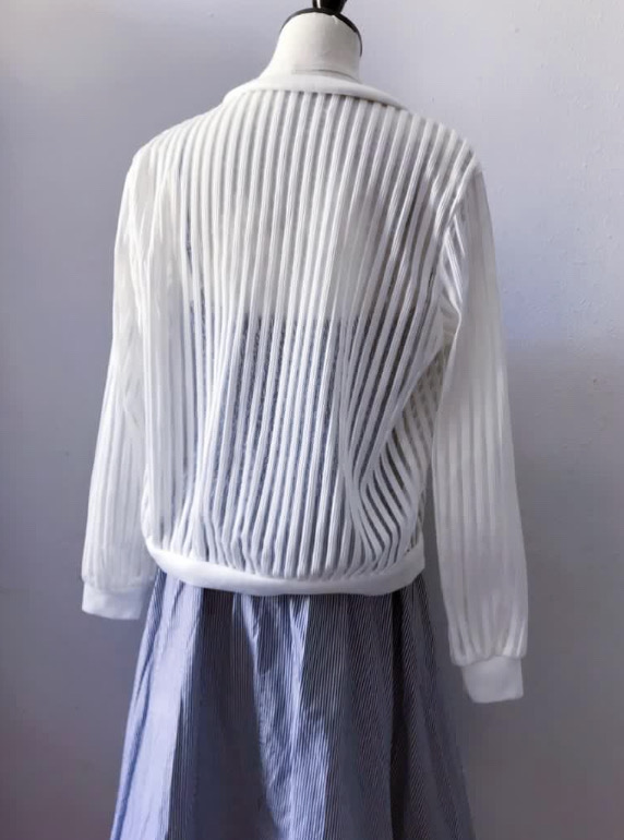 [女裝] 白色條紋透視外套 (SIZE M)