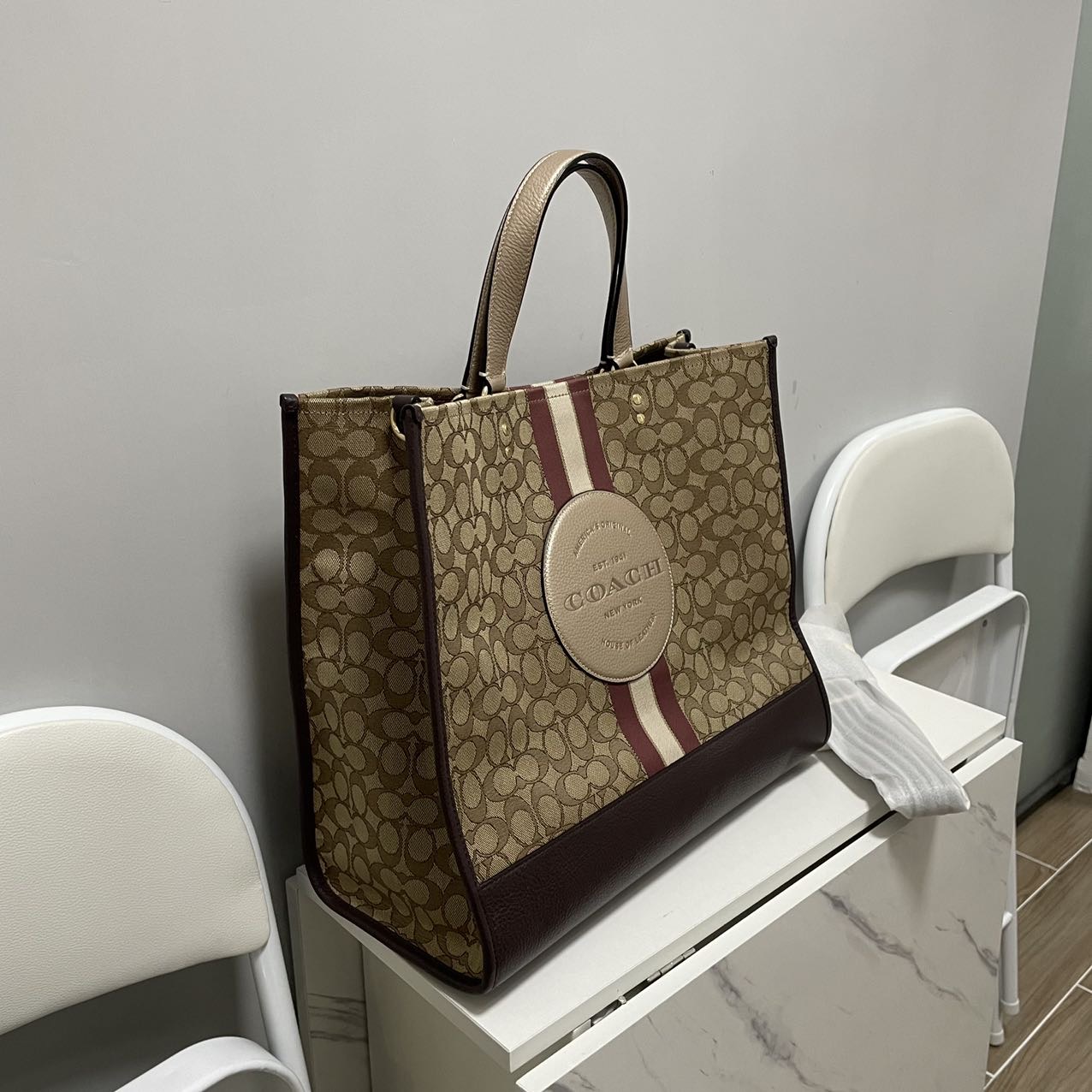 COACH/蔻驰女包DEMPSEY大号托特包大手袋