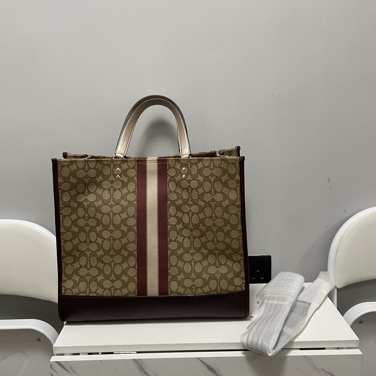 COACH/蔻驰女包DEMPSEY大号托特包大手袋