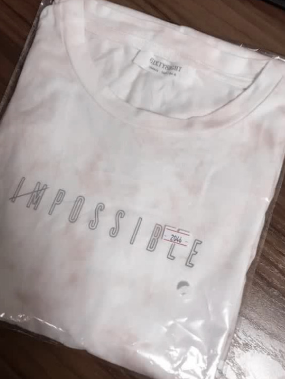 [女裝] 6ixty 8ight 七分袖粉紅色雲石IMPOSSIBLE上衣 TOP (SIZE S-M)