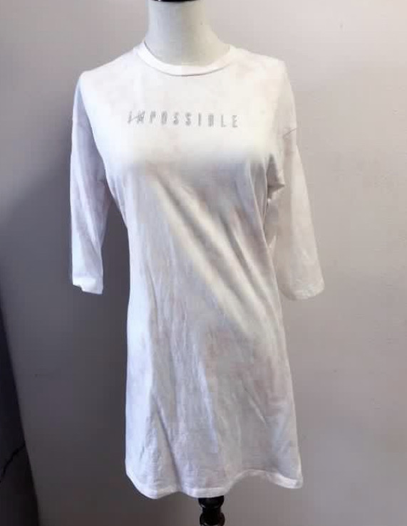 [女裝] 6ixty 8ight 七分袖粉紅色雲石IMPOSSIBLE上衣 TOP (SIZE S-M)