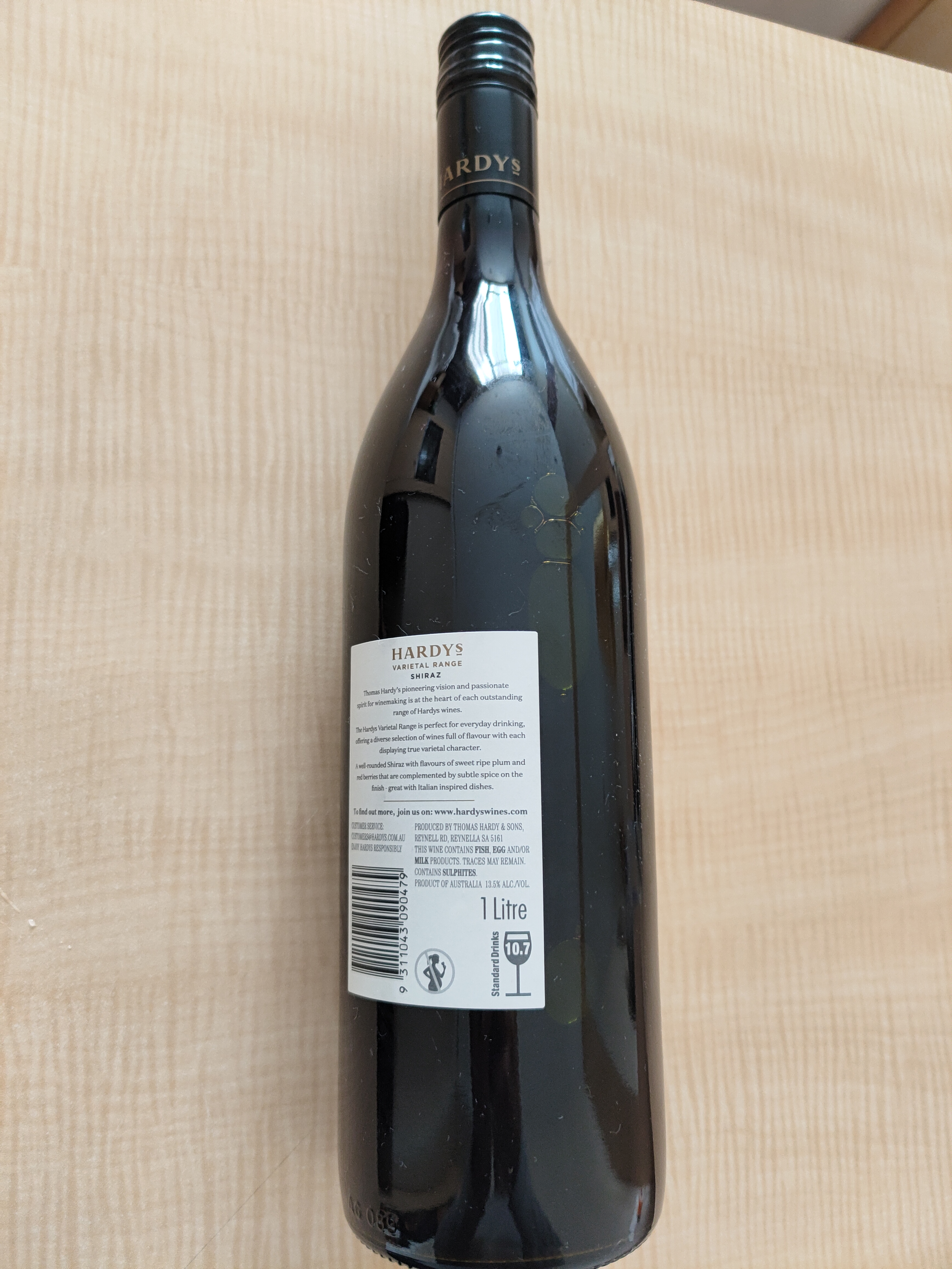 Hardys Shiraz红酒1瓶