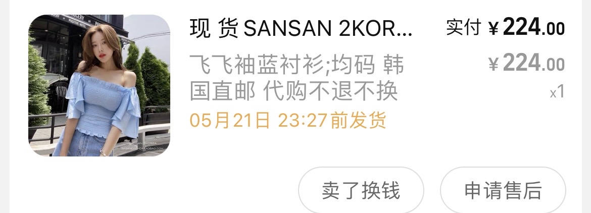 韩式仙女飞飞袖上衣