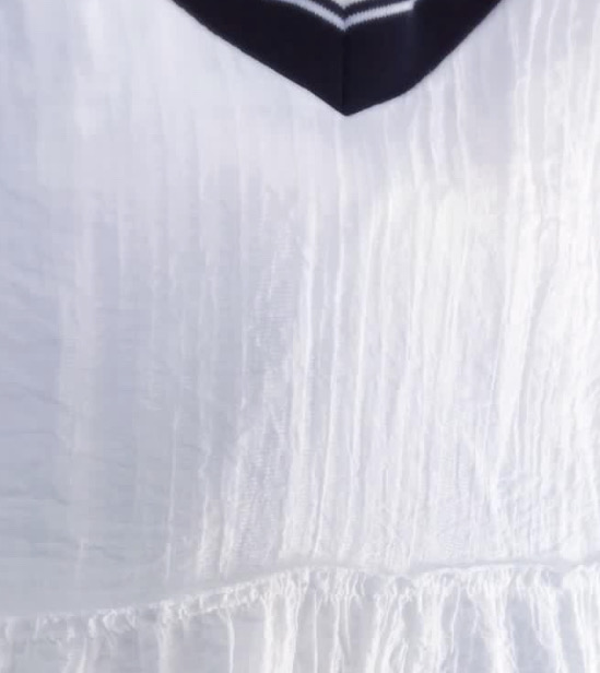 V領雪紡小清新連衣裙(白色) white dress