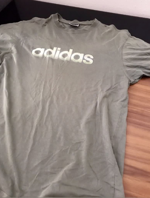 ADIDAS 復古灰綠色 T-SHIRT (SIZE M-L)
