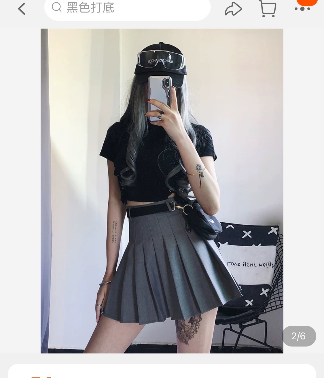 高腰百褶裙防走光设计