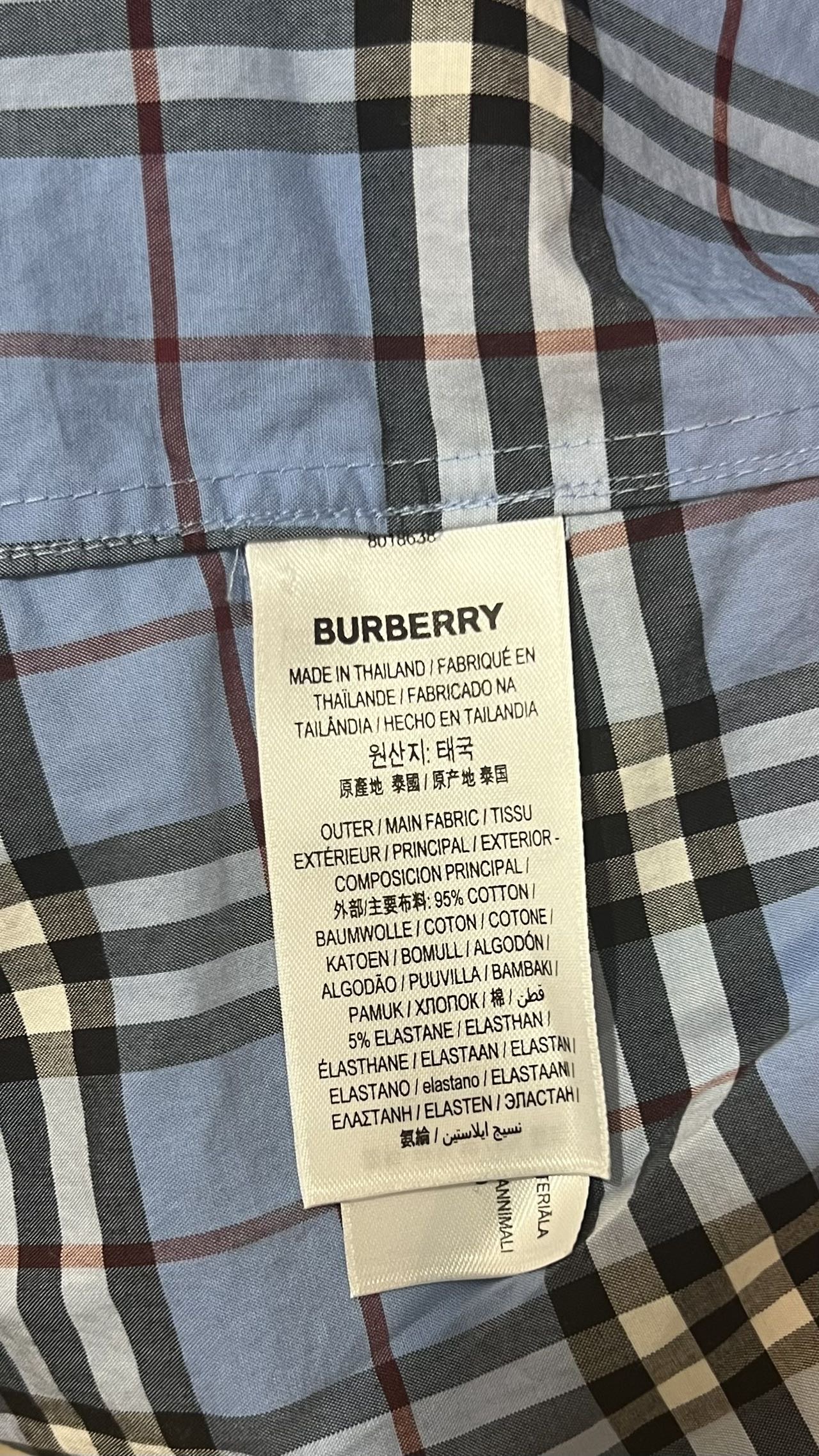 Burberry 博柏利 男衬衣衬衫外套 xl 经典蓝红格子