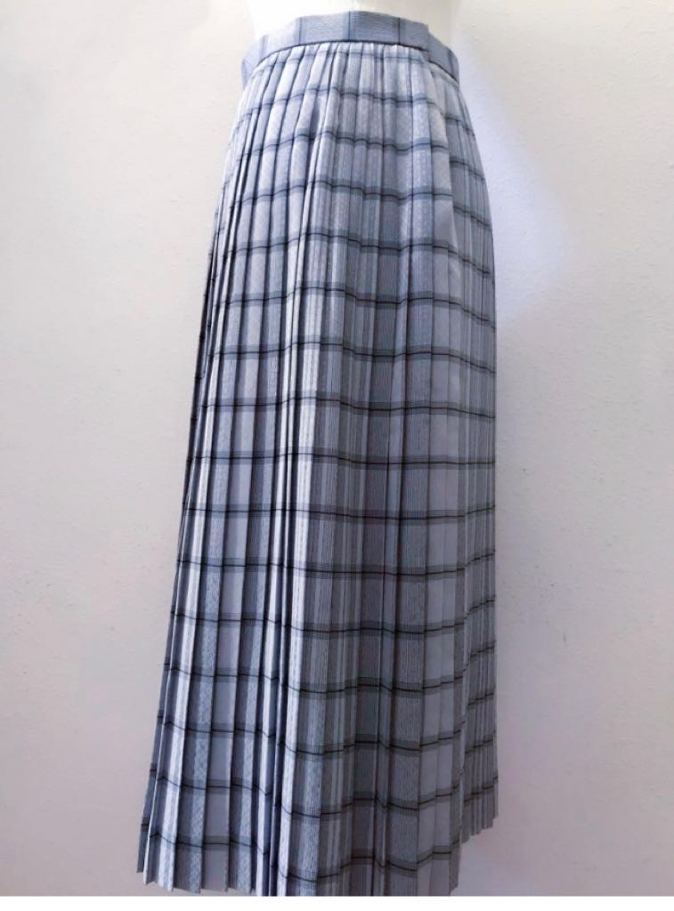 [全新] ADDENDA 英倫風 百摺格紋長裙 SKIRT (SIZE S-M)