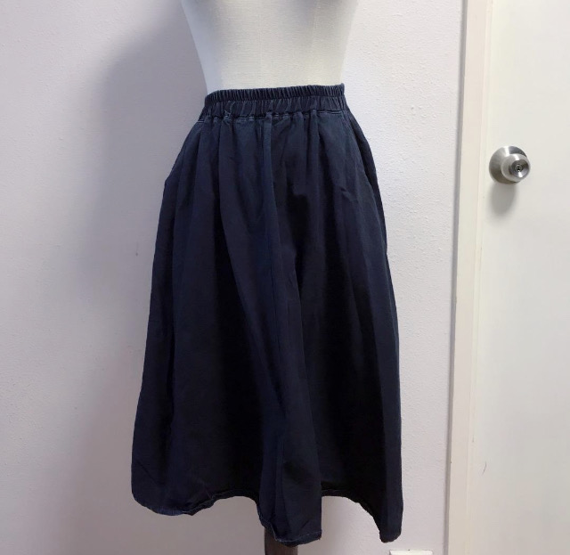 GRAND 復古黑色口袋挺身半身裙傘裙 (SIZE M-L)