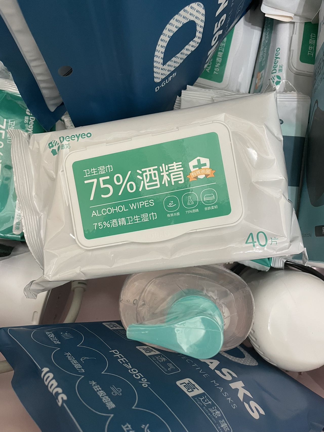 十包40片装德佑酒精湿巾