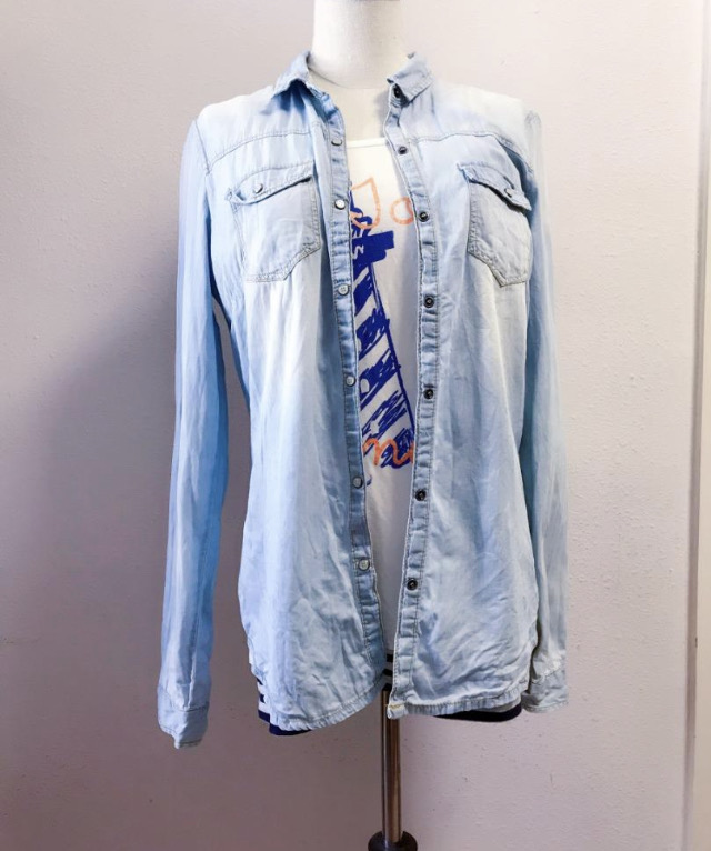 Bershka 薄款修身牛仔外套 coat (SIZE M-L)