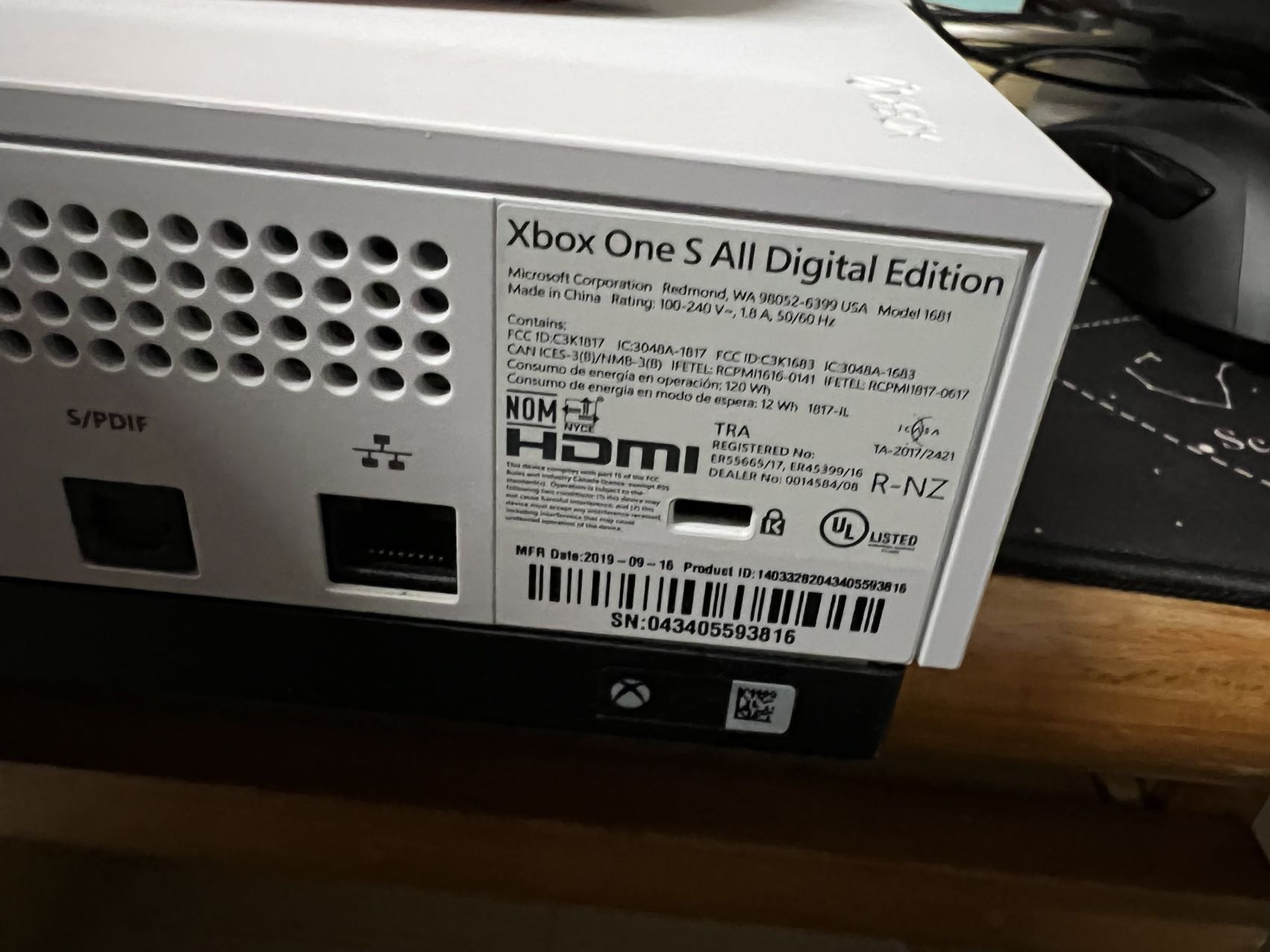 XBox One S 数字版