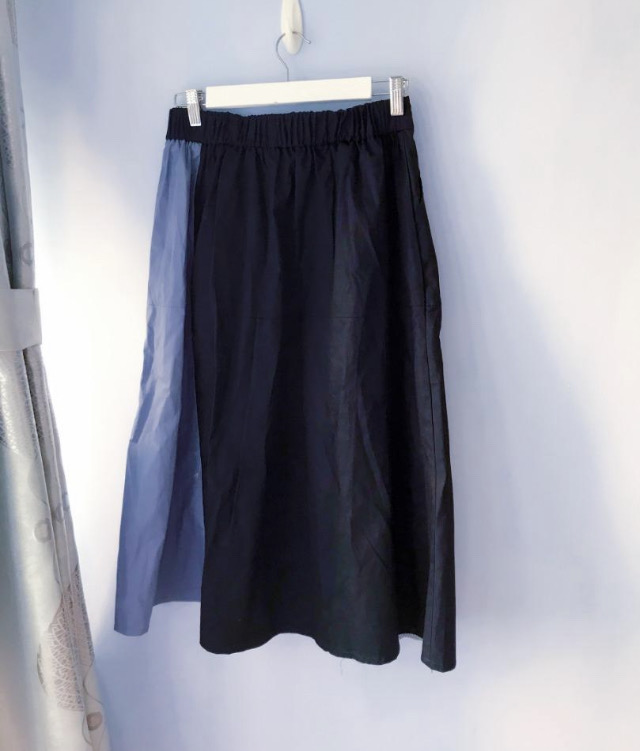 [GRAND]  藍色拼院長裙 半截裙 SKIRT (SIZE M-L)