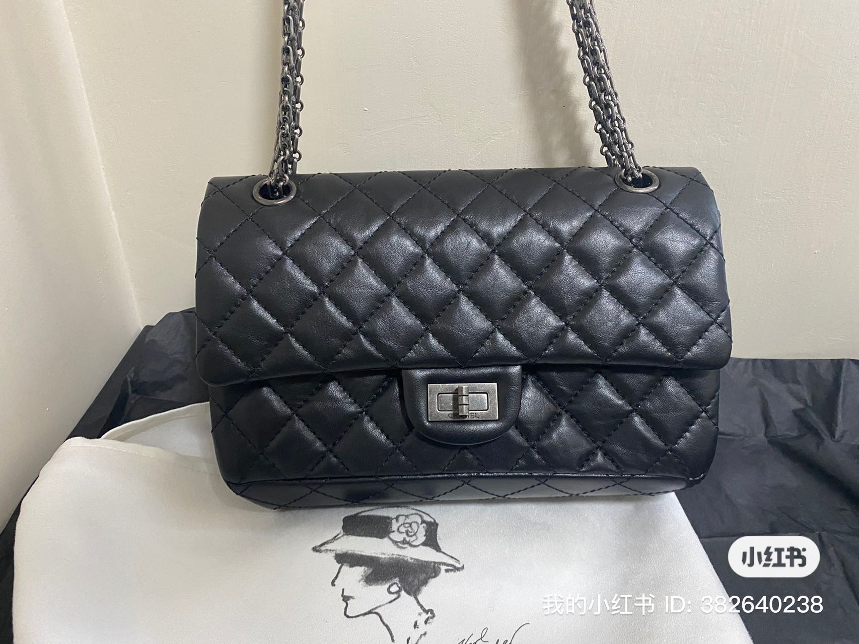 Chanel 2.55黑银小号