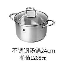 双立人24cm不锈钢汤锅
