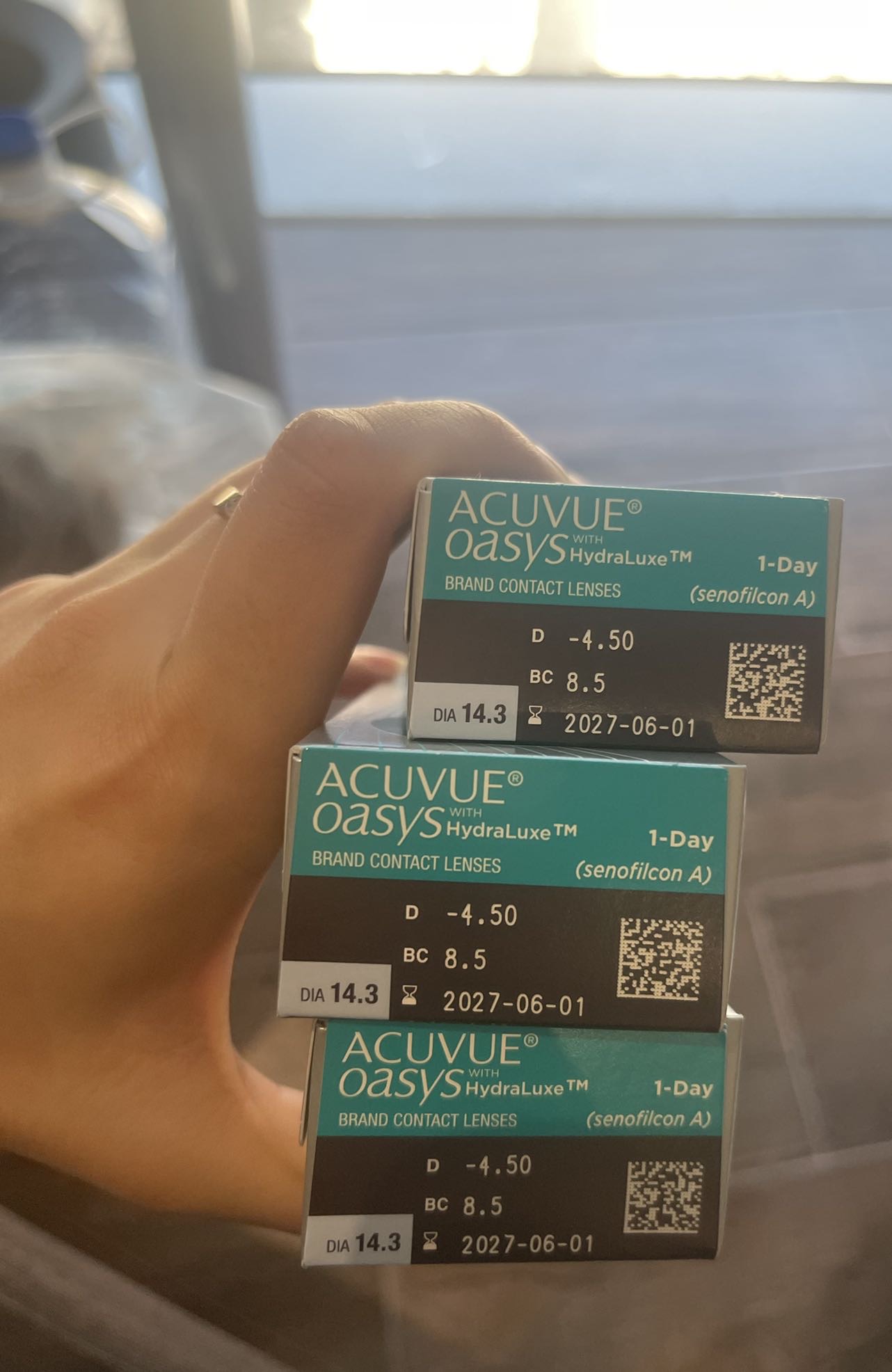 强生欧舒适日抛隐形眼镜450度