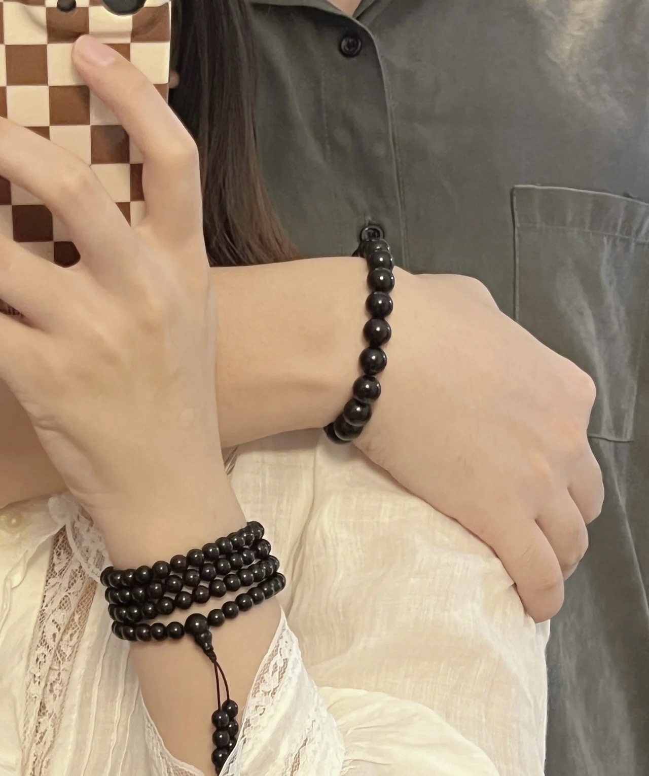 印度小叶紫檀情侣手串佛珠