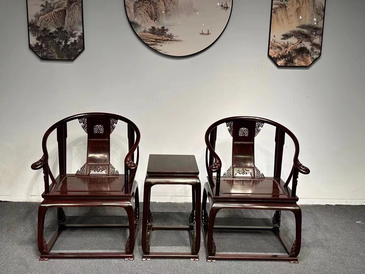 古董印度小葉紫檀皇宮椅