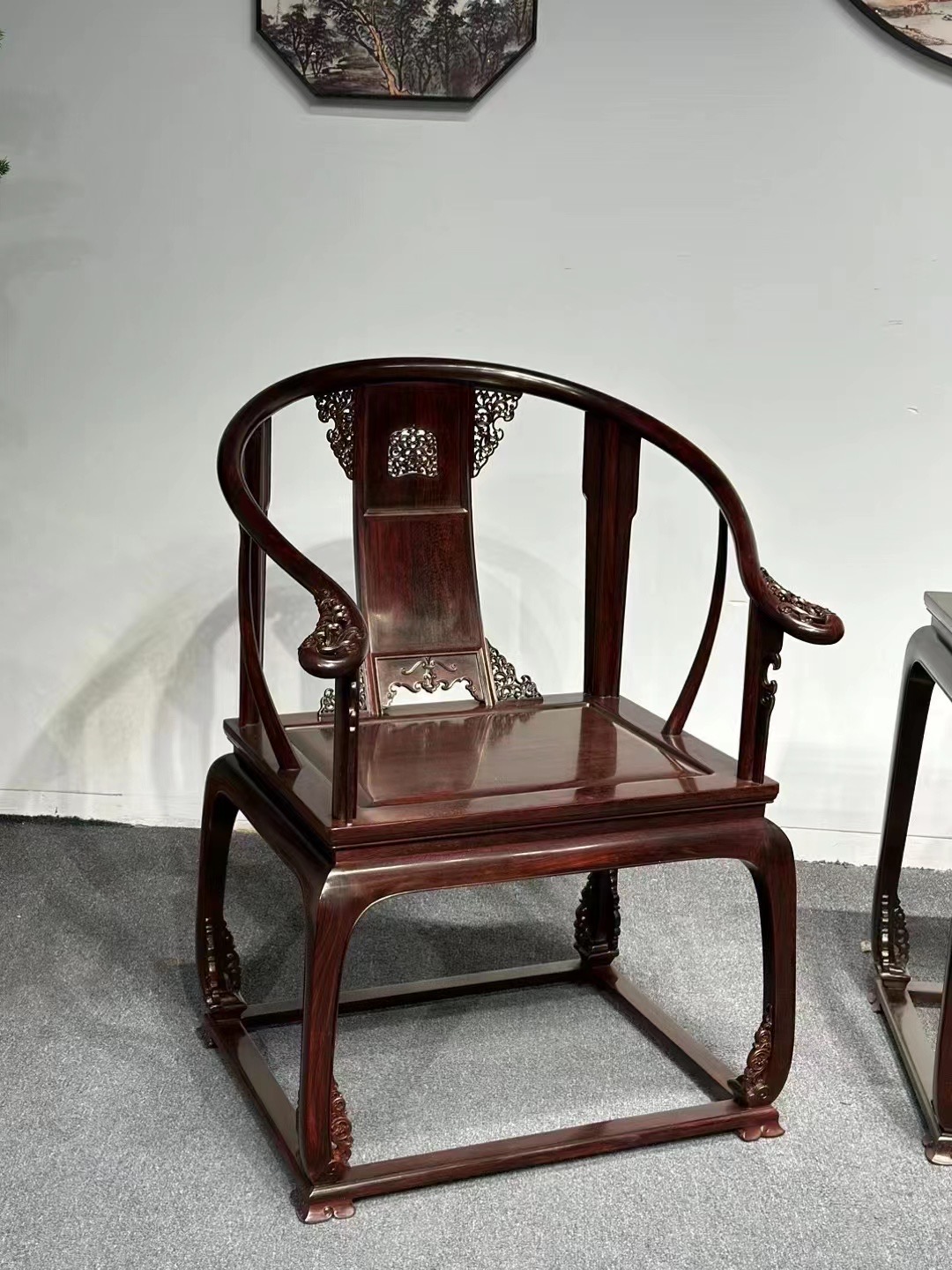 古董印度小葉紫檀皇宮椅