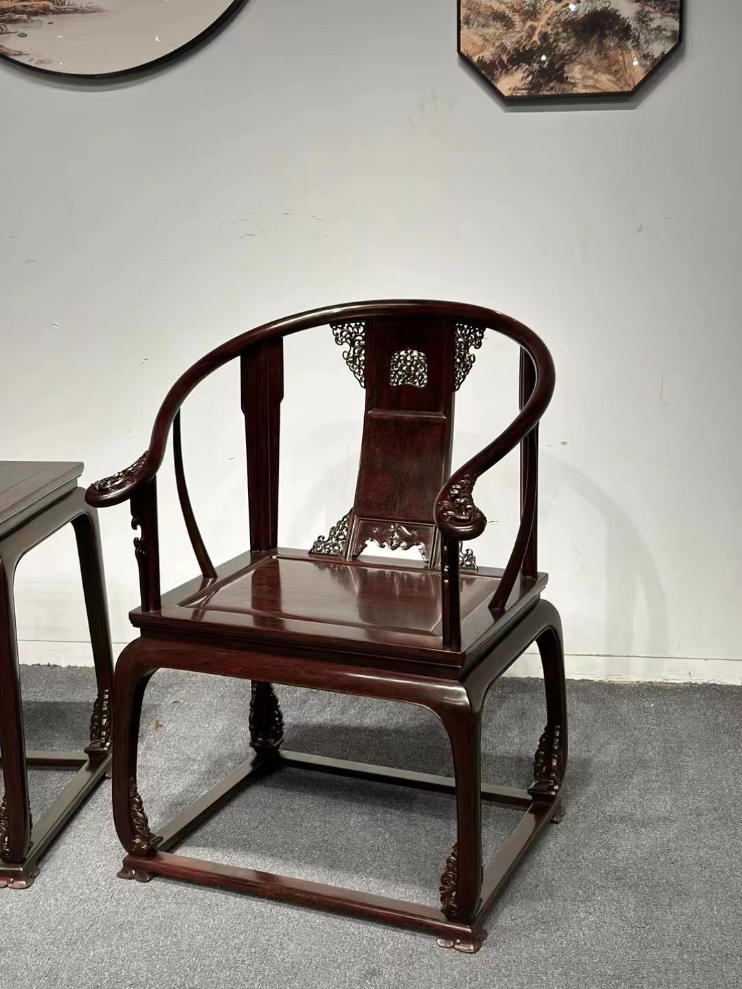 古董印度小葉紫檀皇宮椅