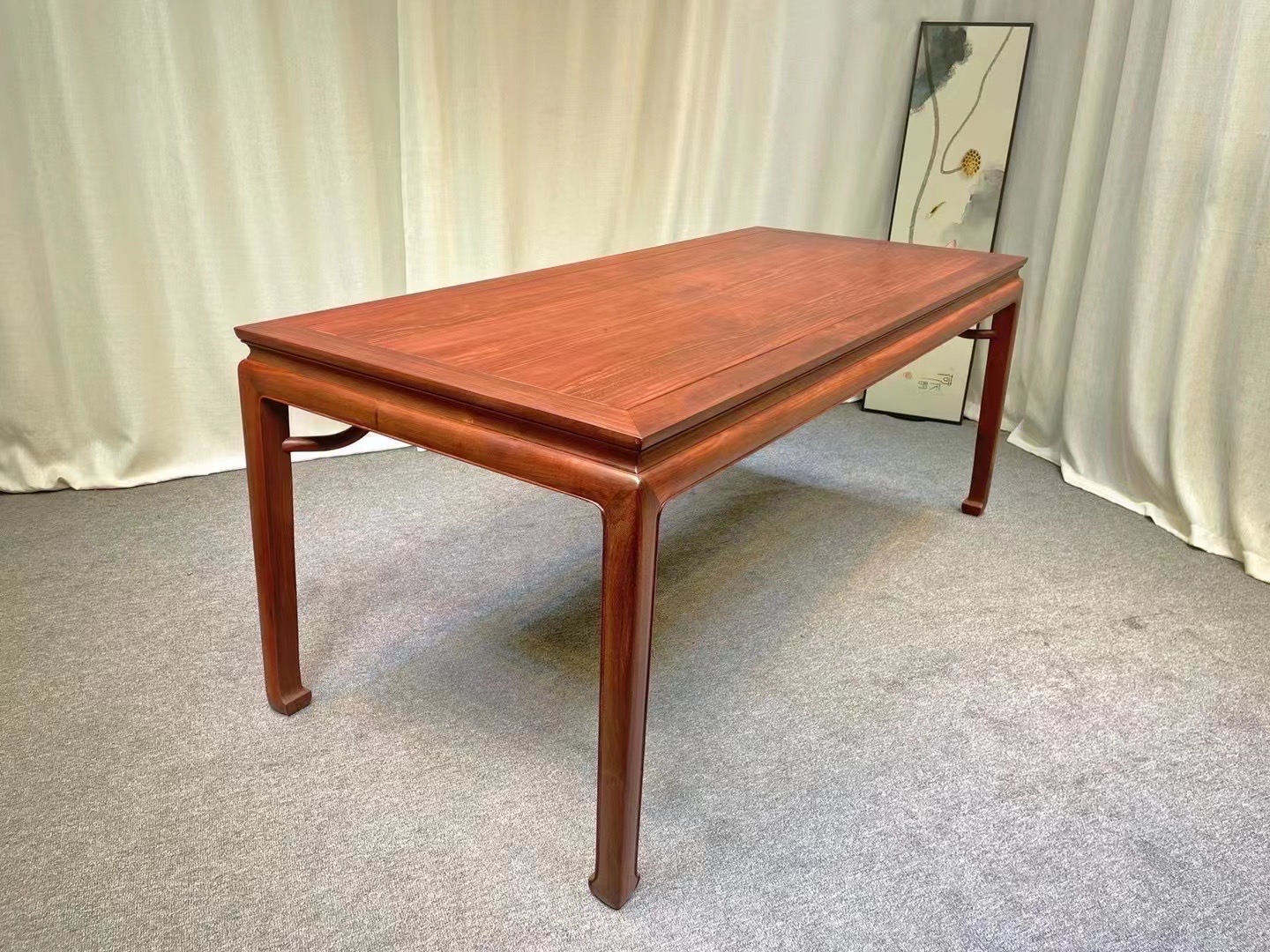 血檀王世襄款馬蹄腿霸王棖畫案