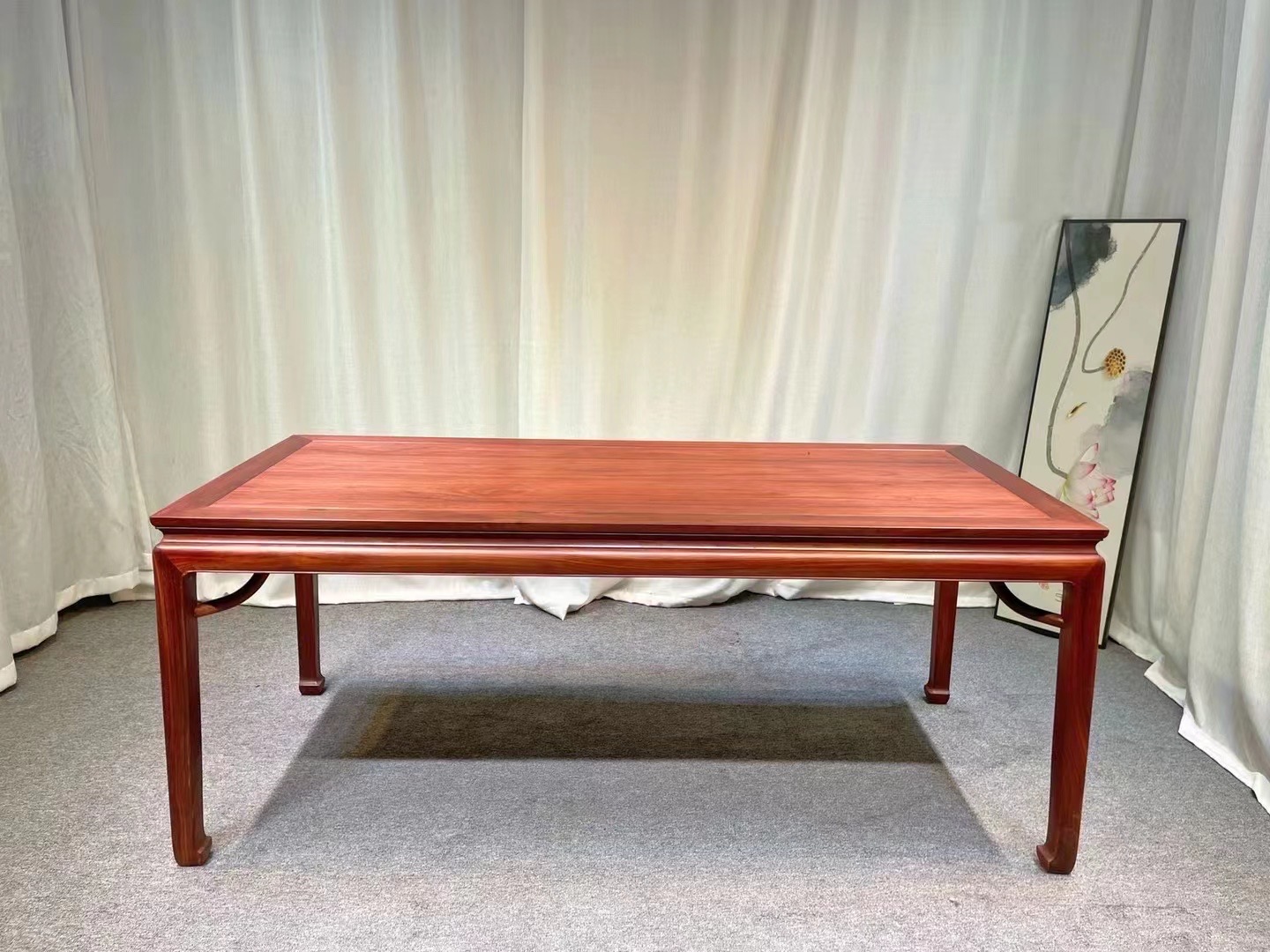 血檀王世襄款馬蹄腿霸王棖畫案