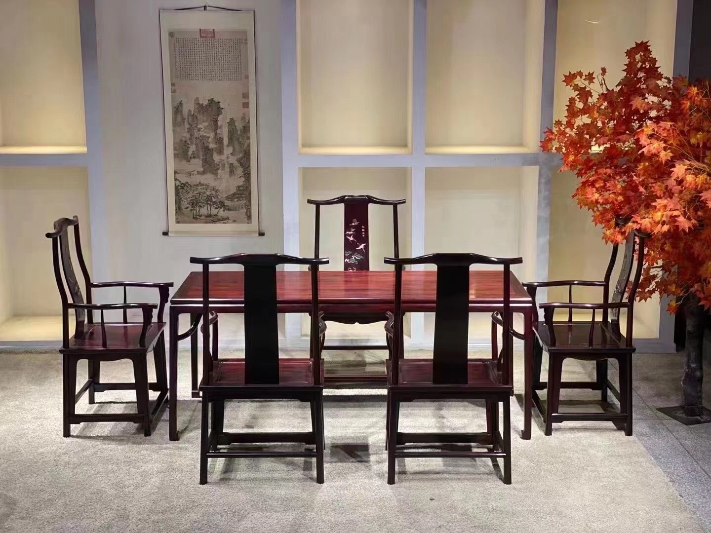 收藏級別小葉紫檀乾泡泡茶桌、畫案 極品工藝