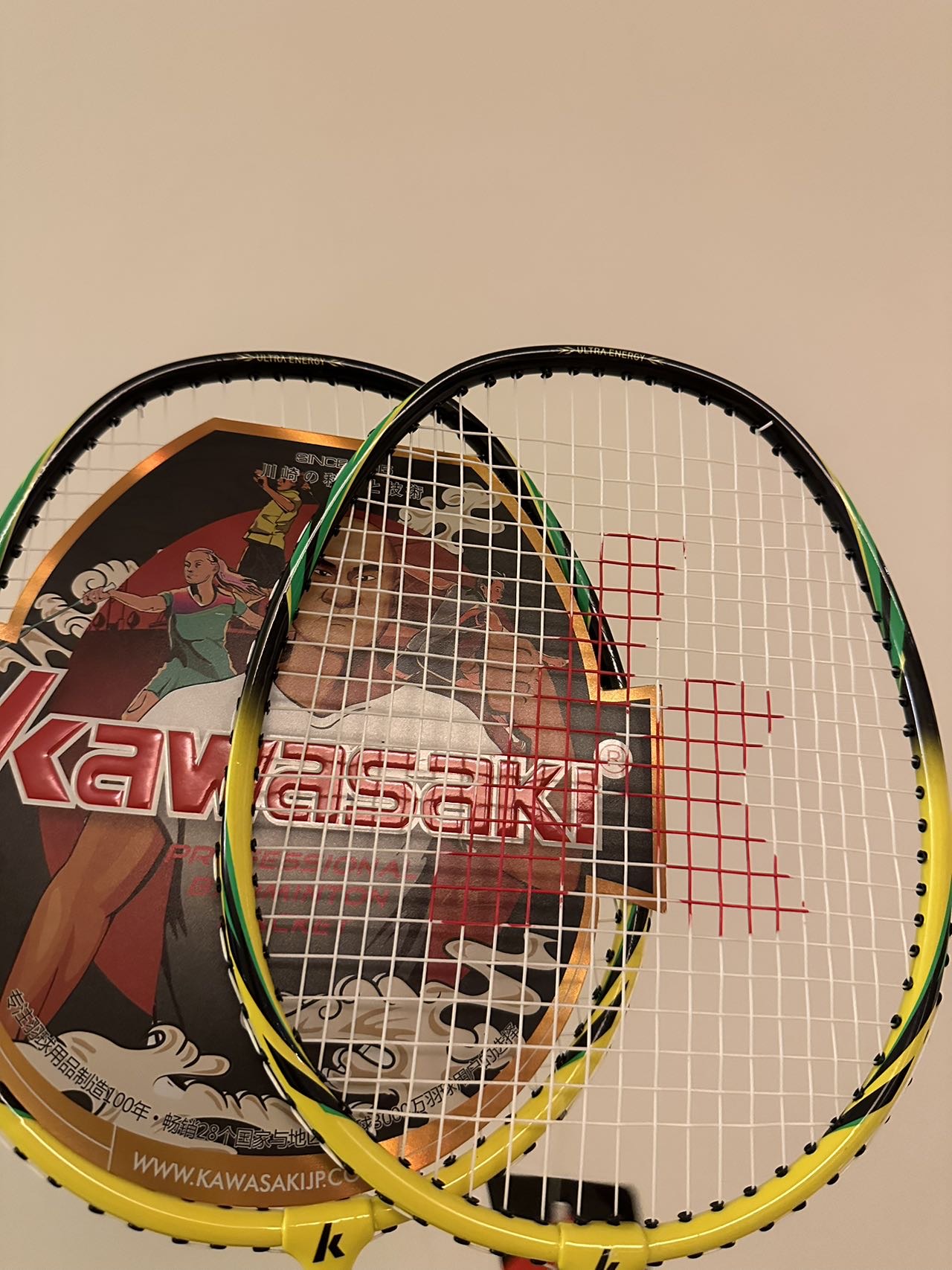 川崎羽毛球拍一对（两只）