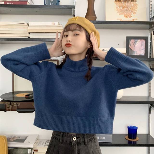 短款秋冬长袖毛衣