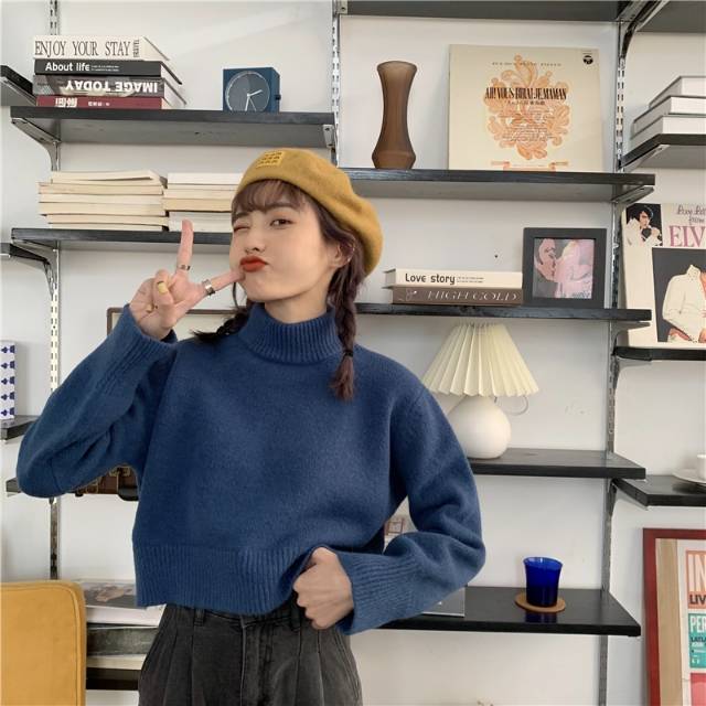 短款秋冬长袖毛衣