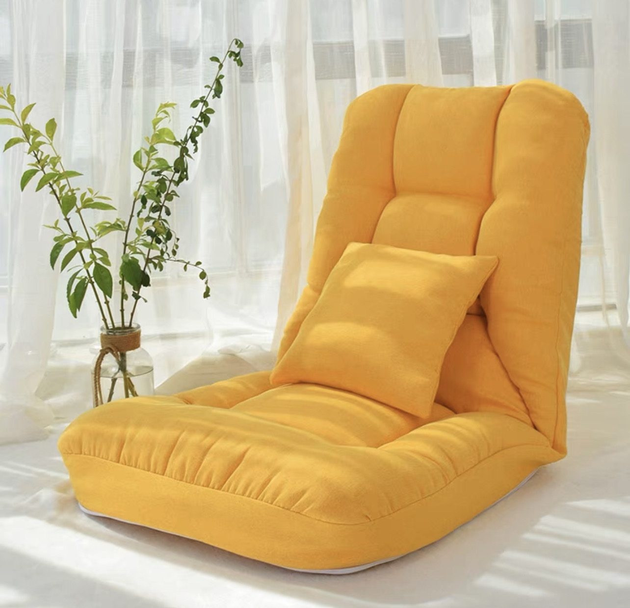 懒人沙发日式榻榻米单人床上靠背座椅小户型卧室阳台飘窗椅可拆洗