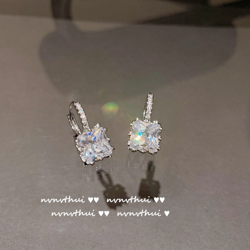 璀璨发光耳扣耳坠锆石满钻耳圈