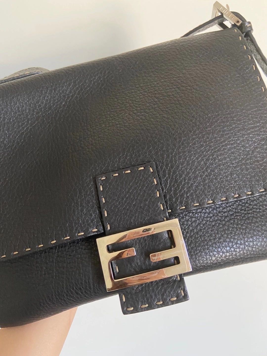 fendi selleria全皮单肩包 大法棍包