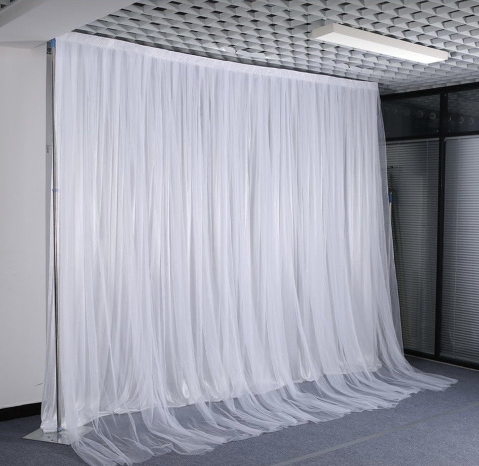 婚庆舞台网纱背景纱幔布帷幔装饰生日场景布 置网红直播背景幕布