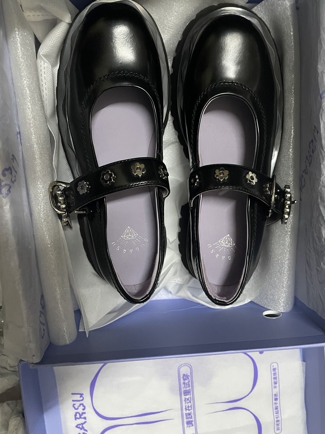 SugarSu酥履 设计师松糕厚底玛丽珍女鞋春季2023新款黑色JK小皮鞋