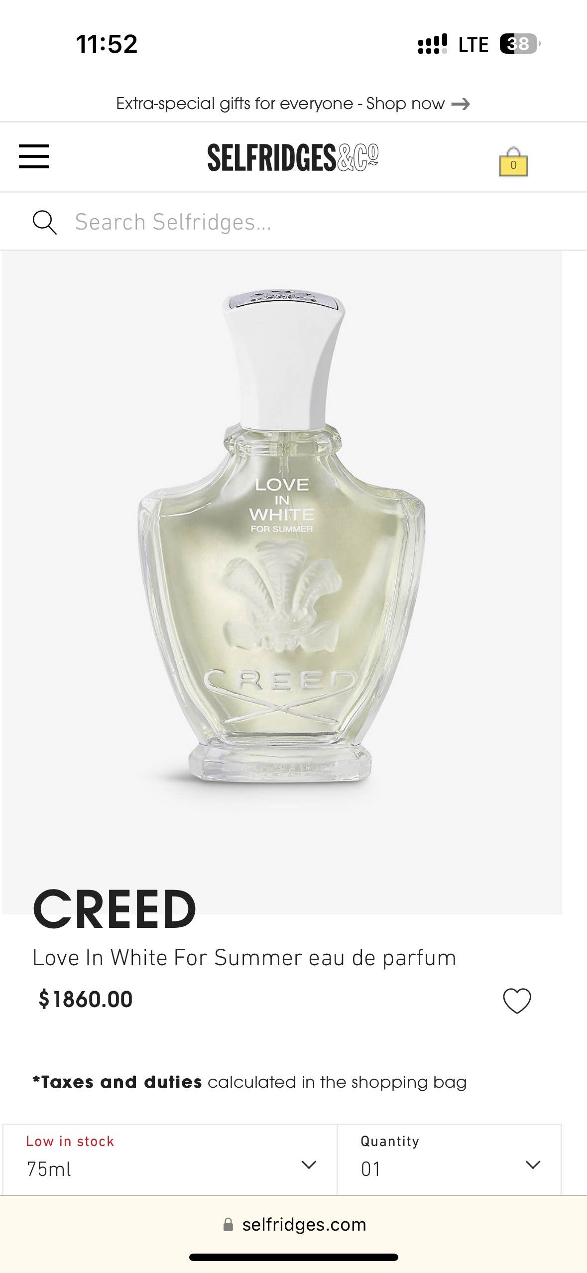 Creed香水Love in White 75ml